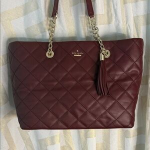 Kate Spade Quilted Burgundy Tote Bag, never used, no damage.